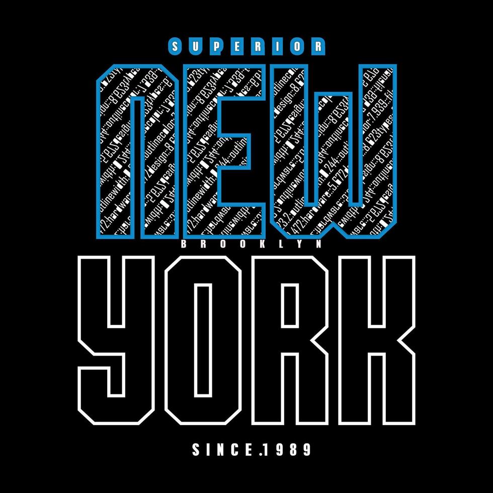nova york tipografia design t-shirt impressão ilustração vetorial vetor
