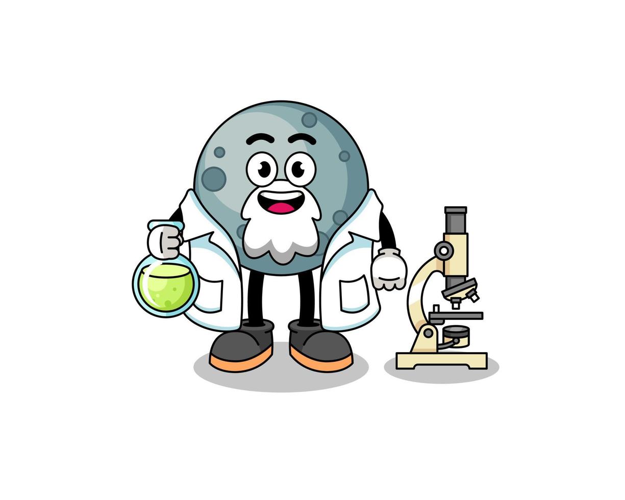 mascote do asteróide como cientista vetor