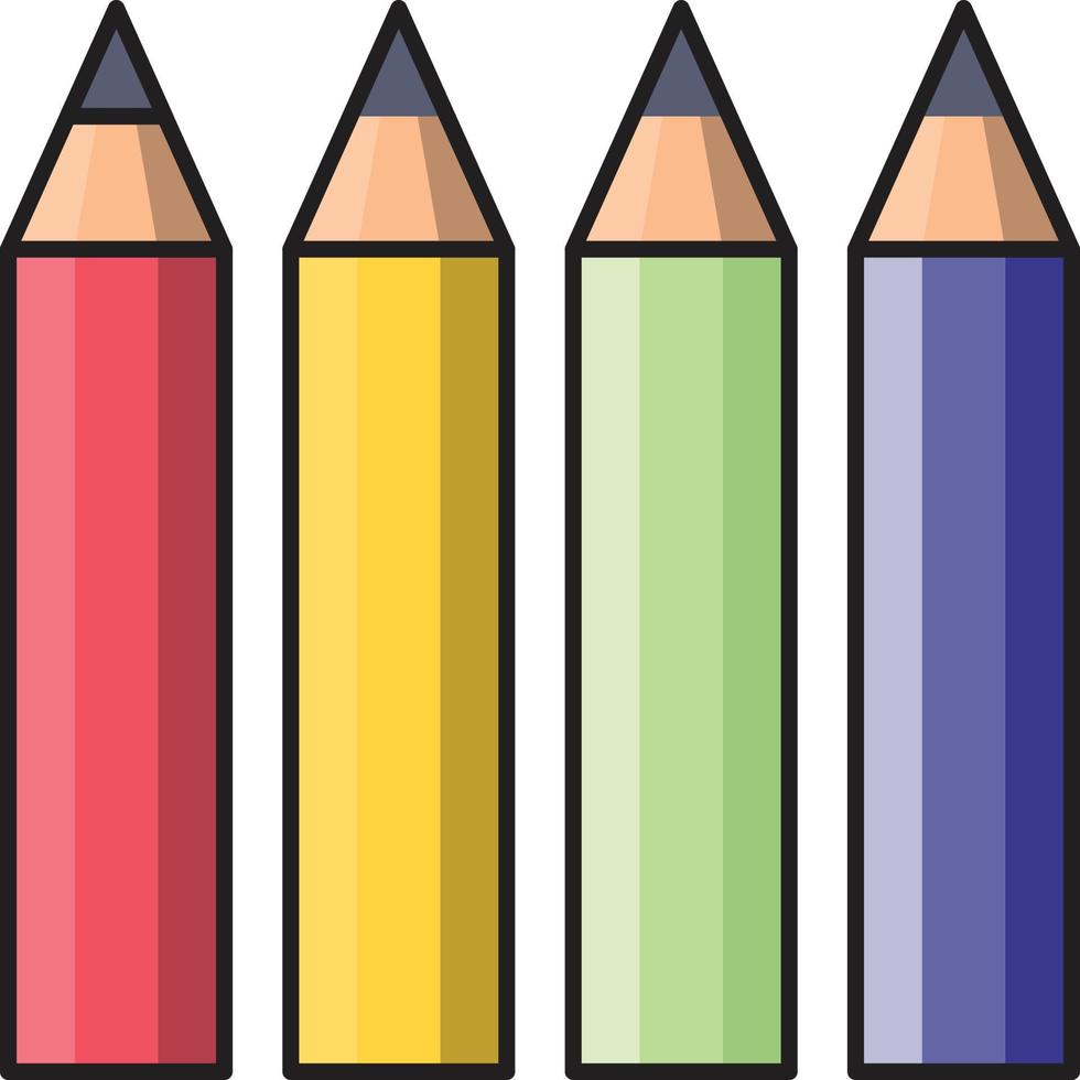 ilustração em vetor lápis de cores em um ícones de symbols.vector de qualidade background.premium para conceito e design gráfico.