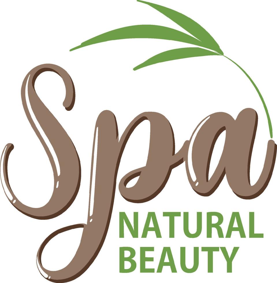 design de texto de beleza natural spa para banner ou pôster vetor