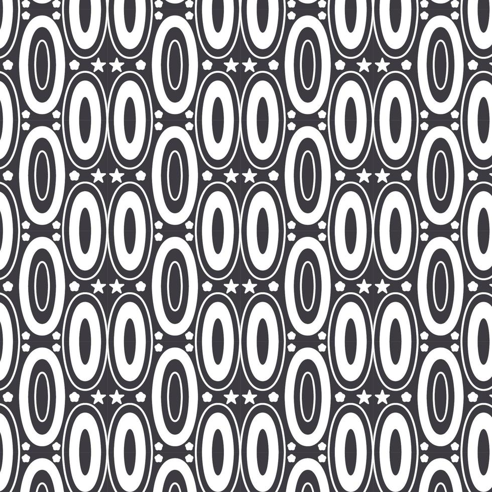 vetor padrão sem emenda preto e branco arredondado. fundo infinito de cor monocromática. fundo de padrão de forma geométrica. padrão zero. padrão arredondado para papel de parede, plano de fundo, decorativo e impressão