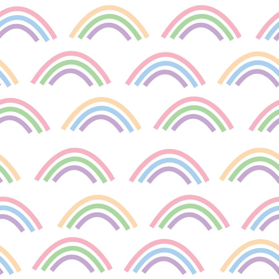 padrão de arco-íris em estilo simples. fundo fofo pastel suave vetor