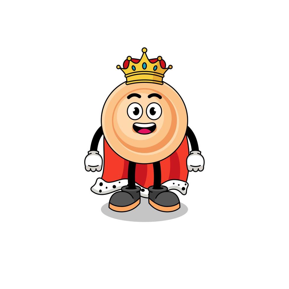ilustração de mascote do rei do botão vetor