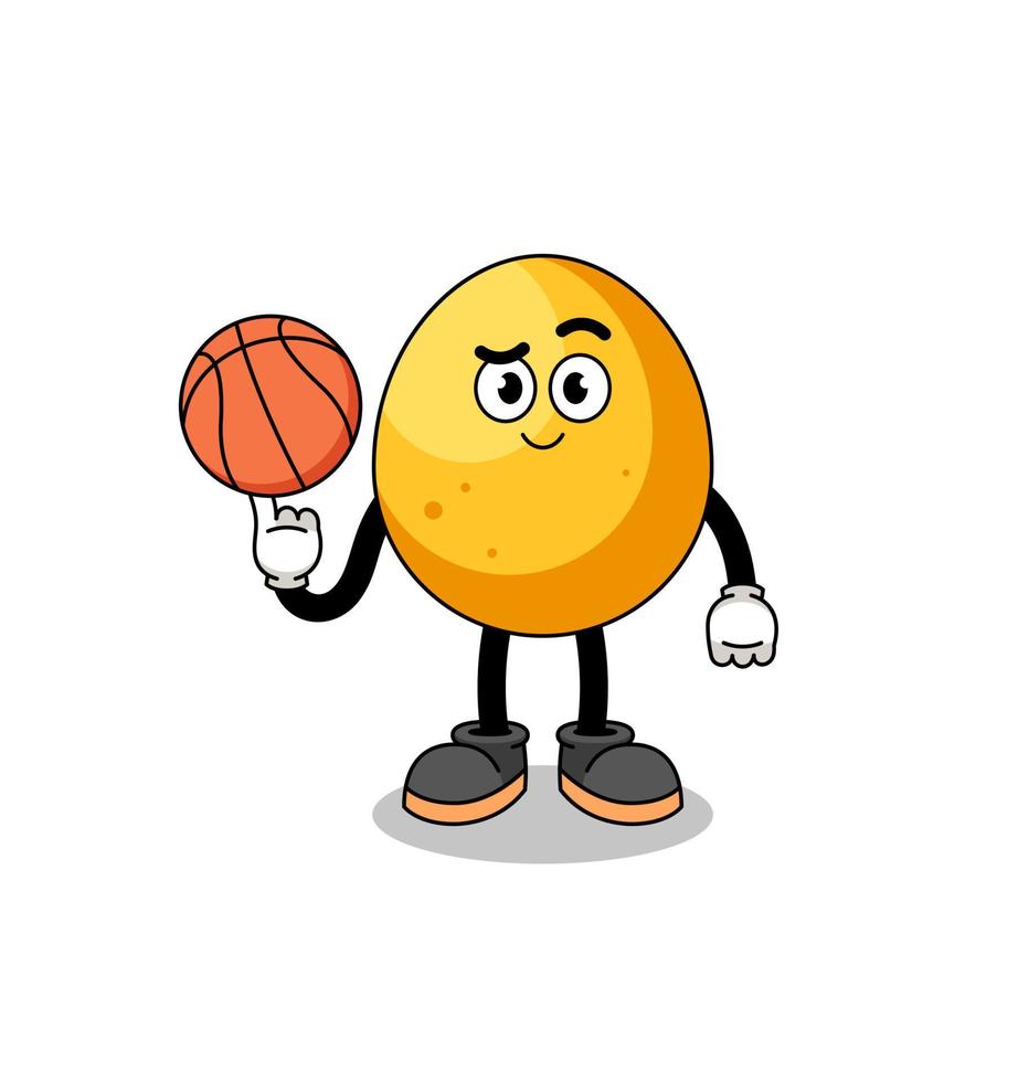 ilustração de ovo de ouro como jogador de basquete vetor