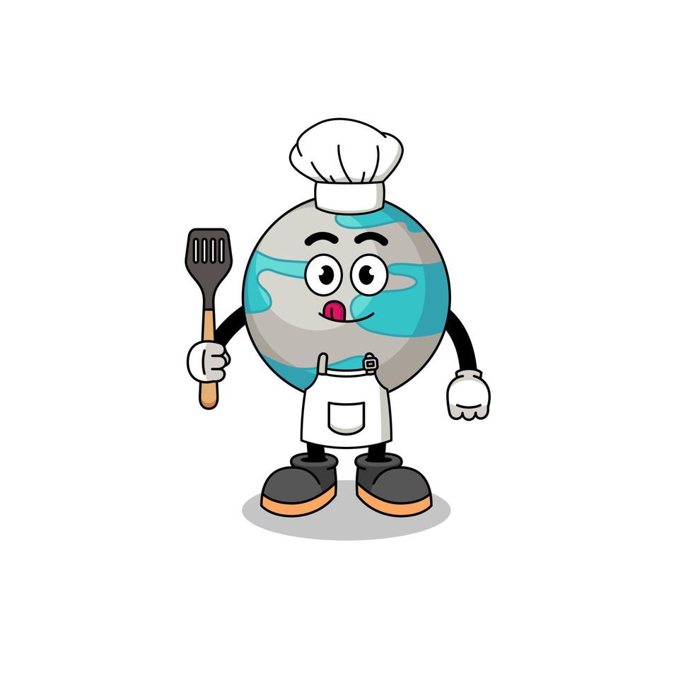 ilustração de mascote do chef do planeta vetor