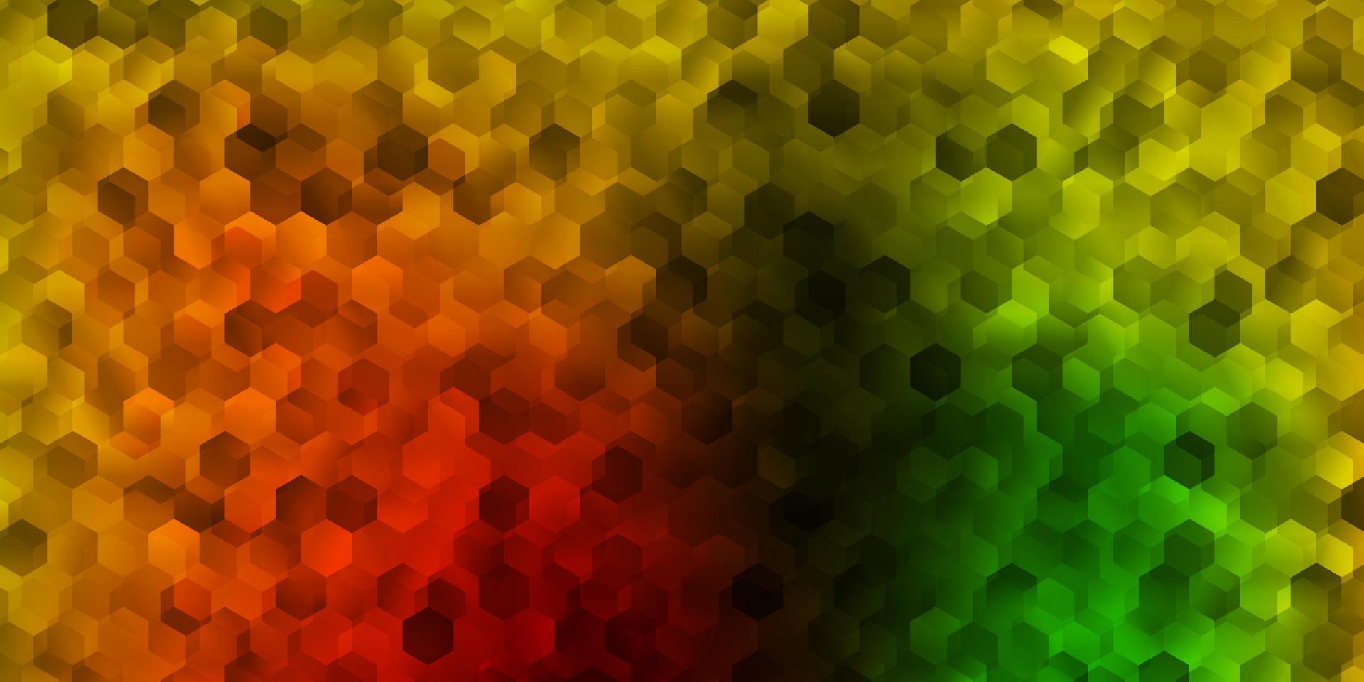 modelo de vetor verde e amarelo claro em estilo hexagonal.