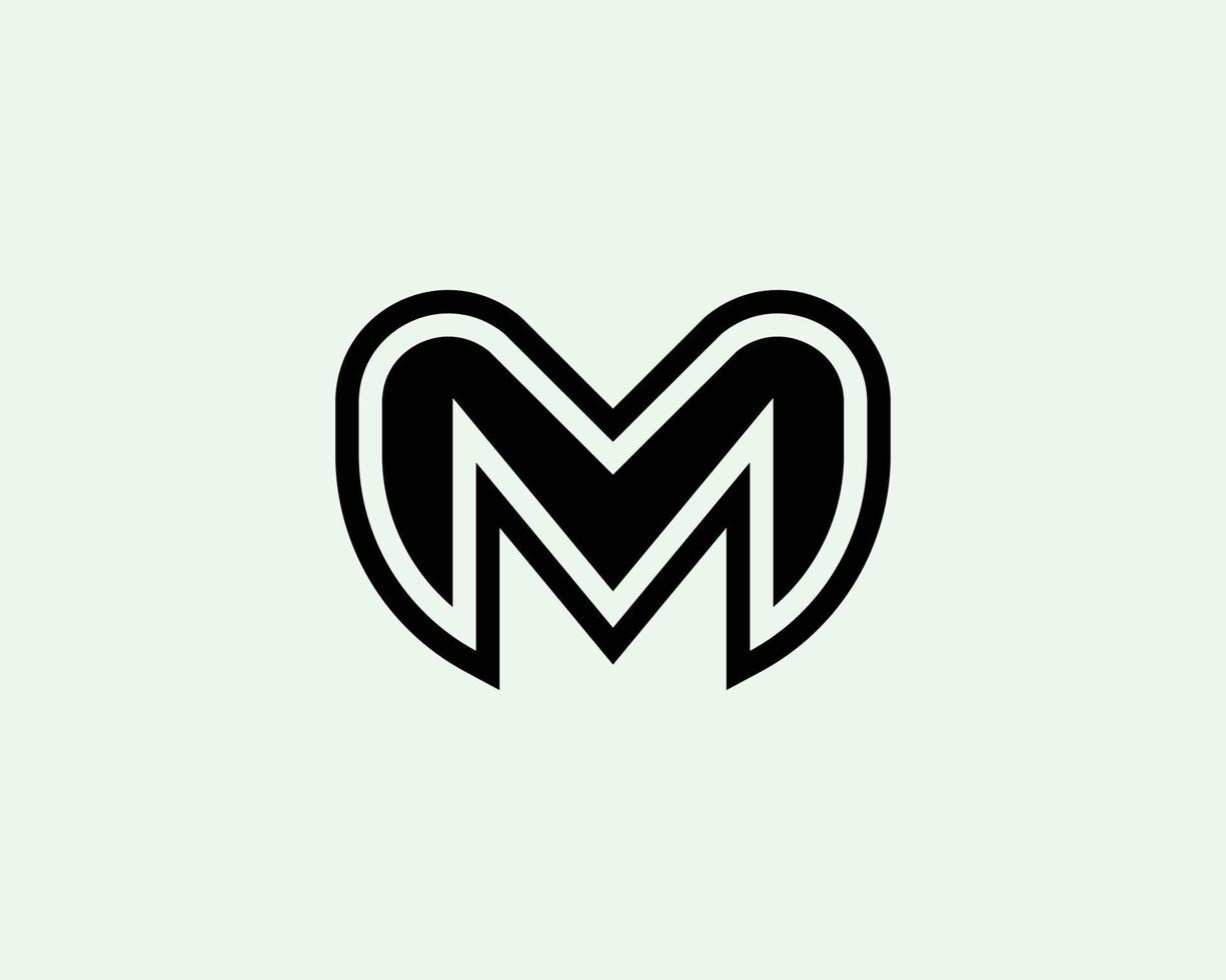 modelo de vetor de design de logotipo m mm