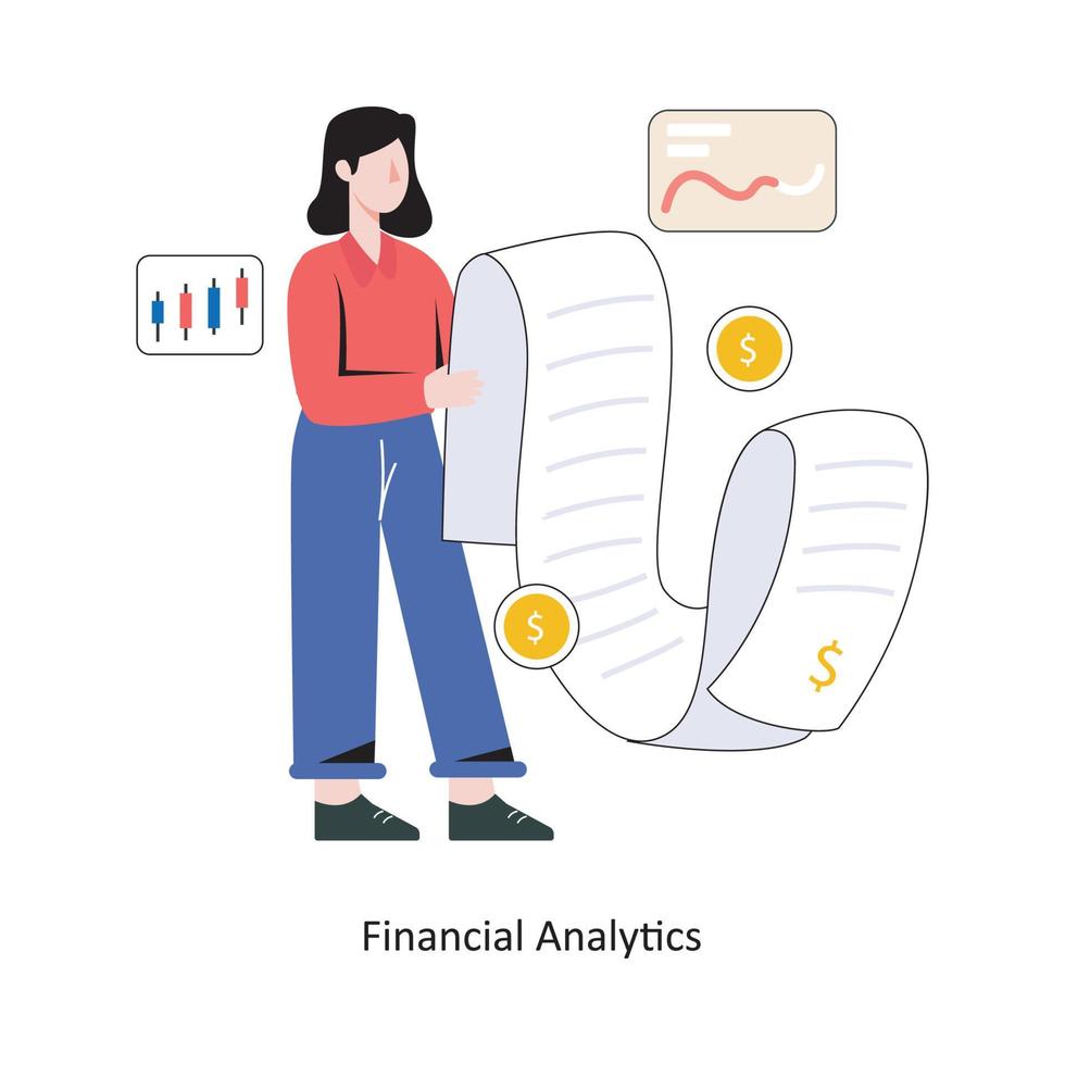 ilustração em vetor design de estilo plano de análise financeira. ilustração de estoque