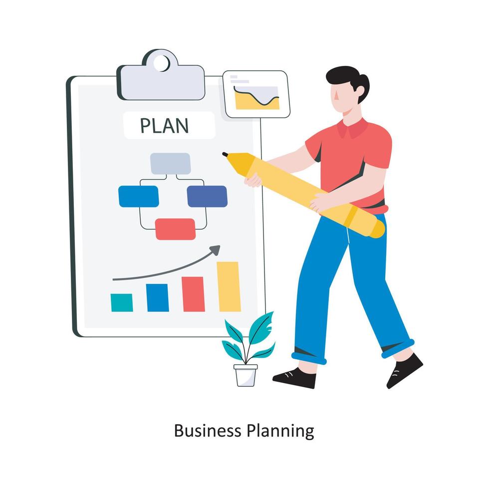 ilustração em vetor design plano de negócios de planejamento de negócios. ilustração de estoque