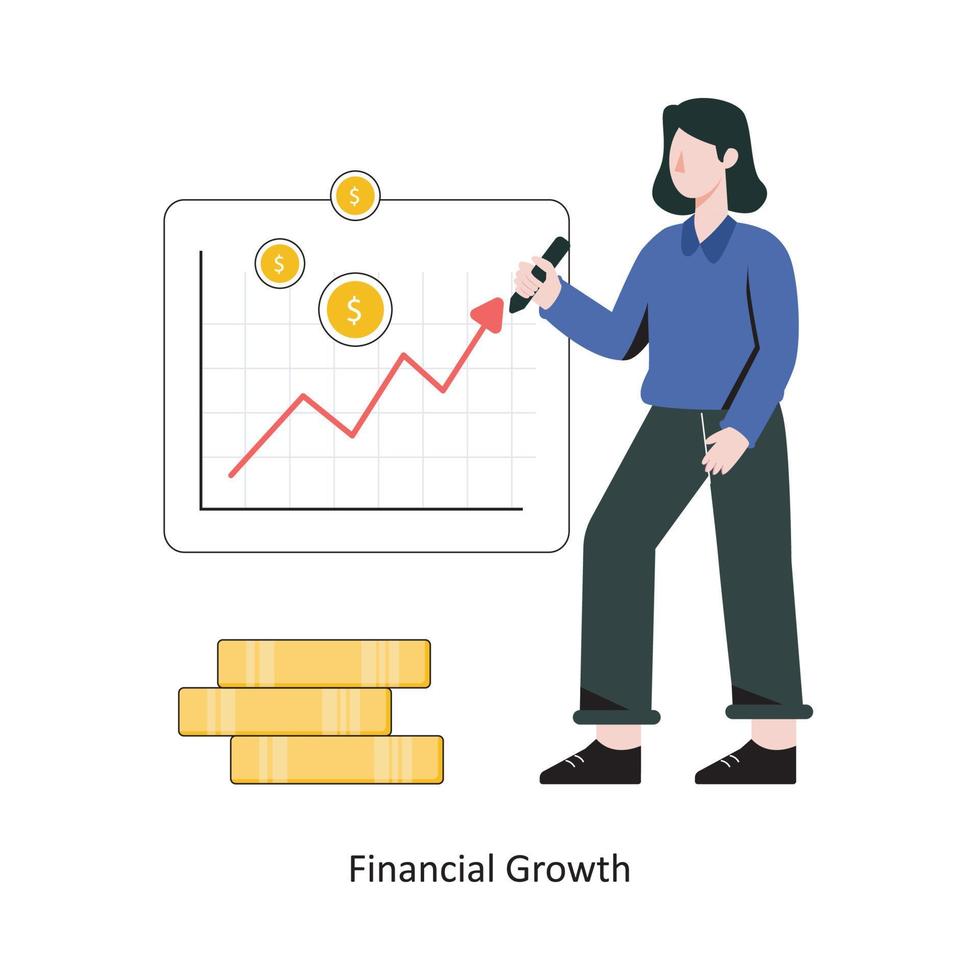 ilustração vetorial de design de estilo plano de crescimento financeiro. ilustração de estoque vetor