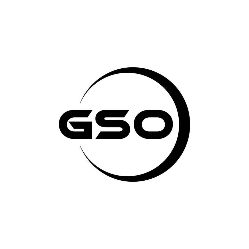 design de logotipo de carta gso na ilustração. logotipo vetorial, desenhos de caligrafia para logotipo, pôster, convite, etc. vetor