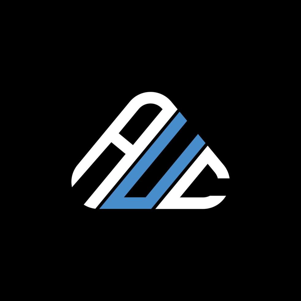 design criativo do logotipo da carta auc com gráfico vetorial, logotipo simples e moderno auc em forma de triângulo. vetor