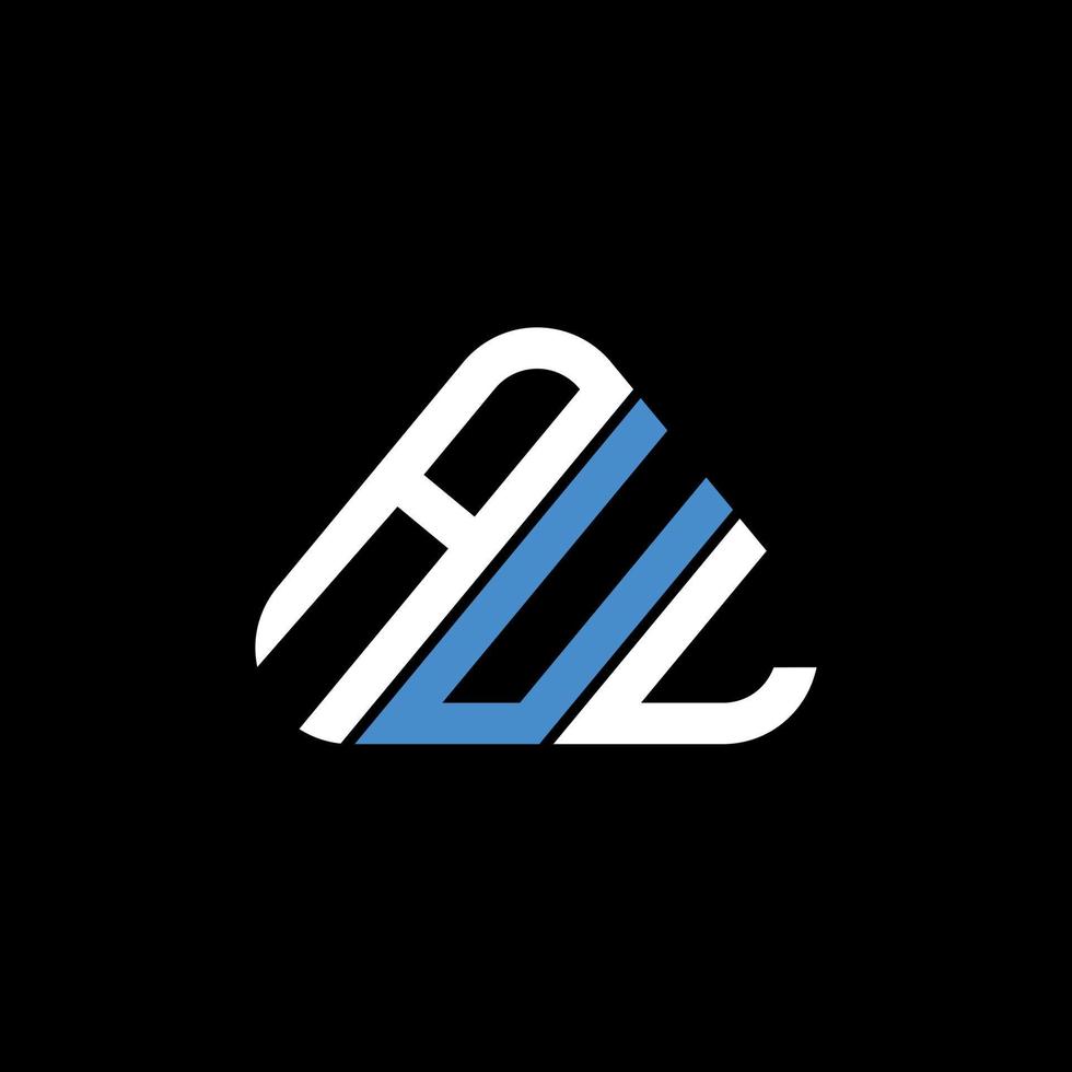 design criativo do logotipo da carta aul com gráfico vetorial, logotipo simples e moderno aul em forma de triângulo. vetor