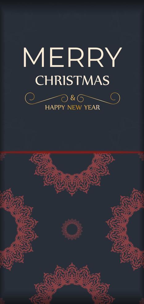 feliz natal acinzentado design de cartão postal com ornamento vermelho. cartaz de design feliz ano novo e padrões de inverno. vetor