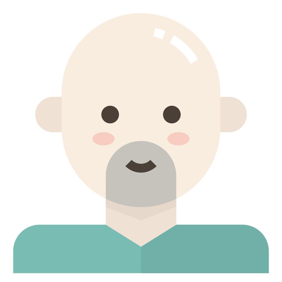 homem de barba careca avatar masculino ícone de clip art vetor