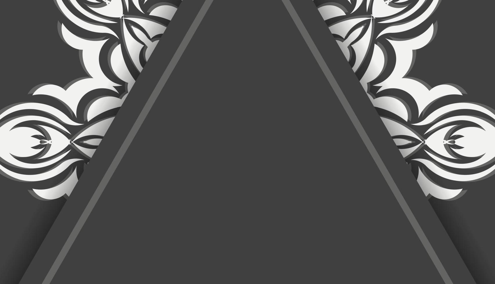 banner preto com ornamento branco vintage para design sob seu texto vetor