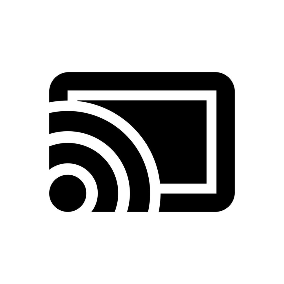 elenco de tela, símbolo de ícone de screencast vetor