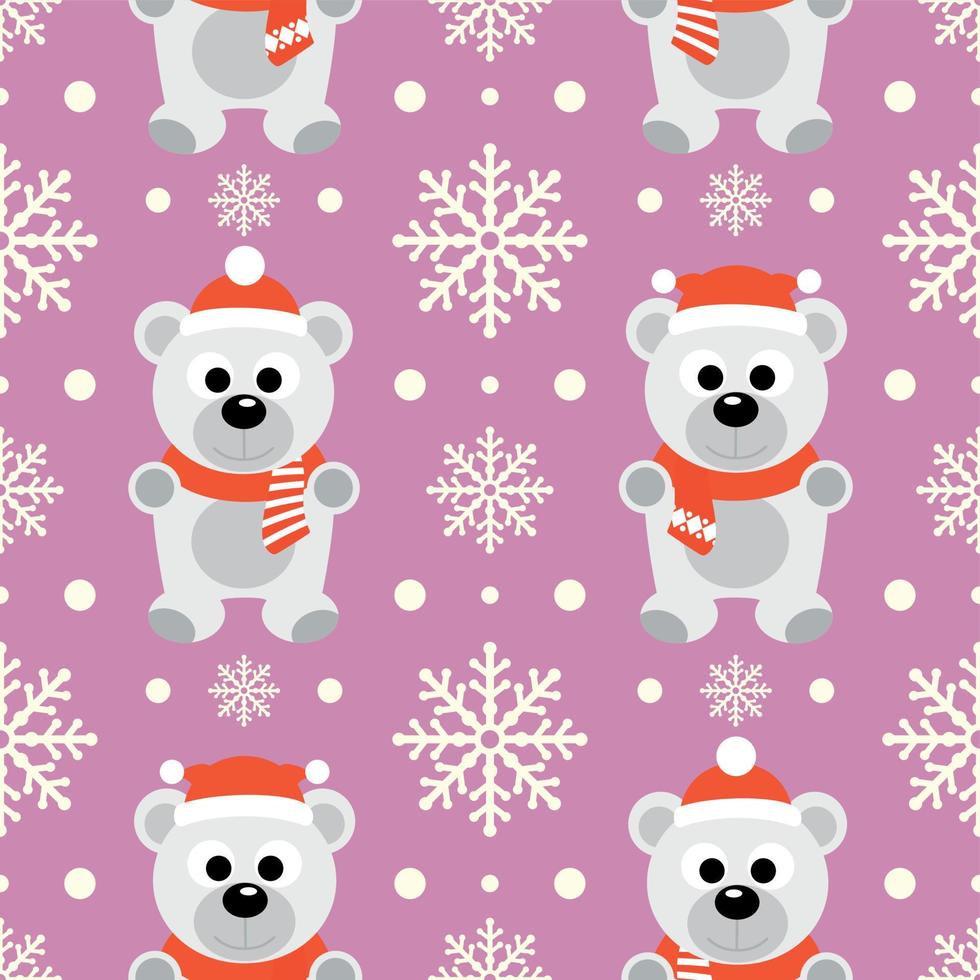 fundo perfeito de ano novo com urso polar engraçado vetor