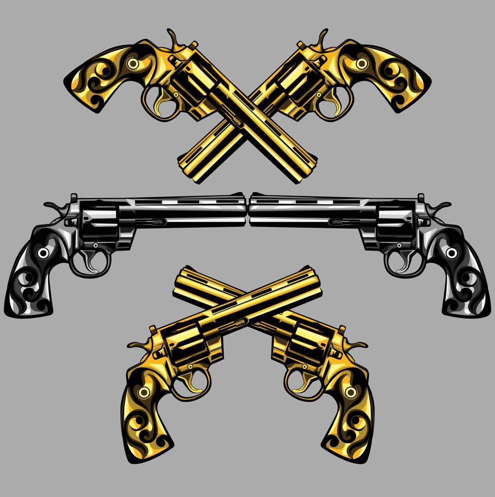 design clássico de ilustração de pistola vetorial vetor