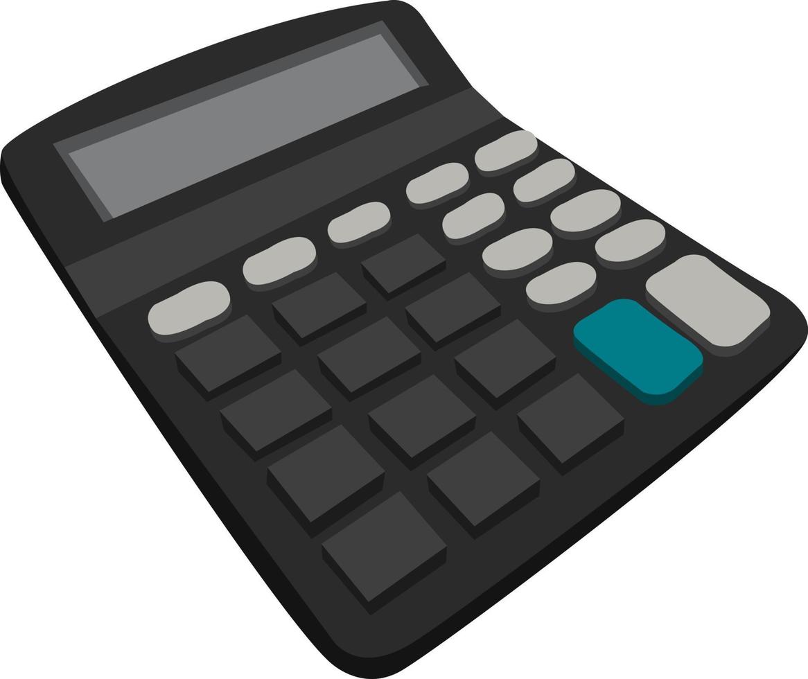 calculadora preta, ilustração, vetor em fundo branco