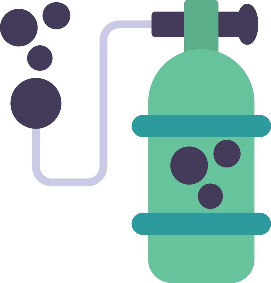 ícone plano de cilindro de oxigênio vetor