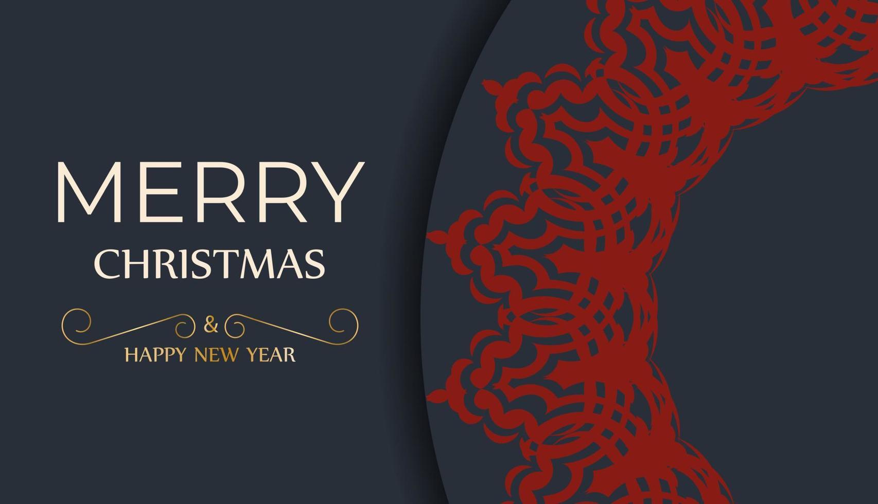 cartaz de vetor feliz ano novo e padrões vermelhos. feliz natal pronto para imprimir design de cartão de cor cinza com padrões de inverno.