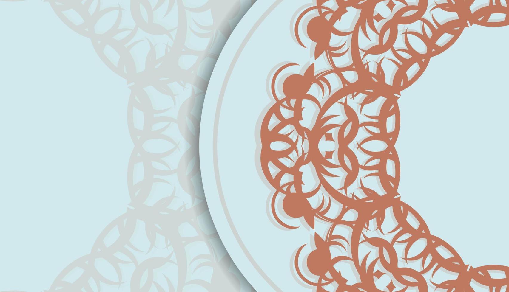 cor água-marinha baner com ornamento de coral mandala para design sob seu logotipo vetor