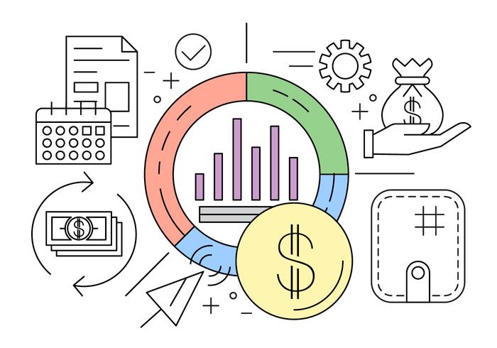 Conjunto de ícones de negócios e finanças vetor