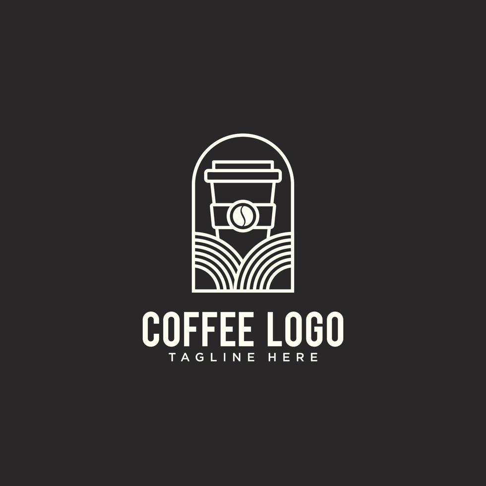 design de logotipo de café vintage para loja, cafeteria, restaurante, etiqueta e empresa de negócios de café vetor