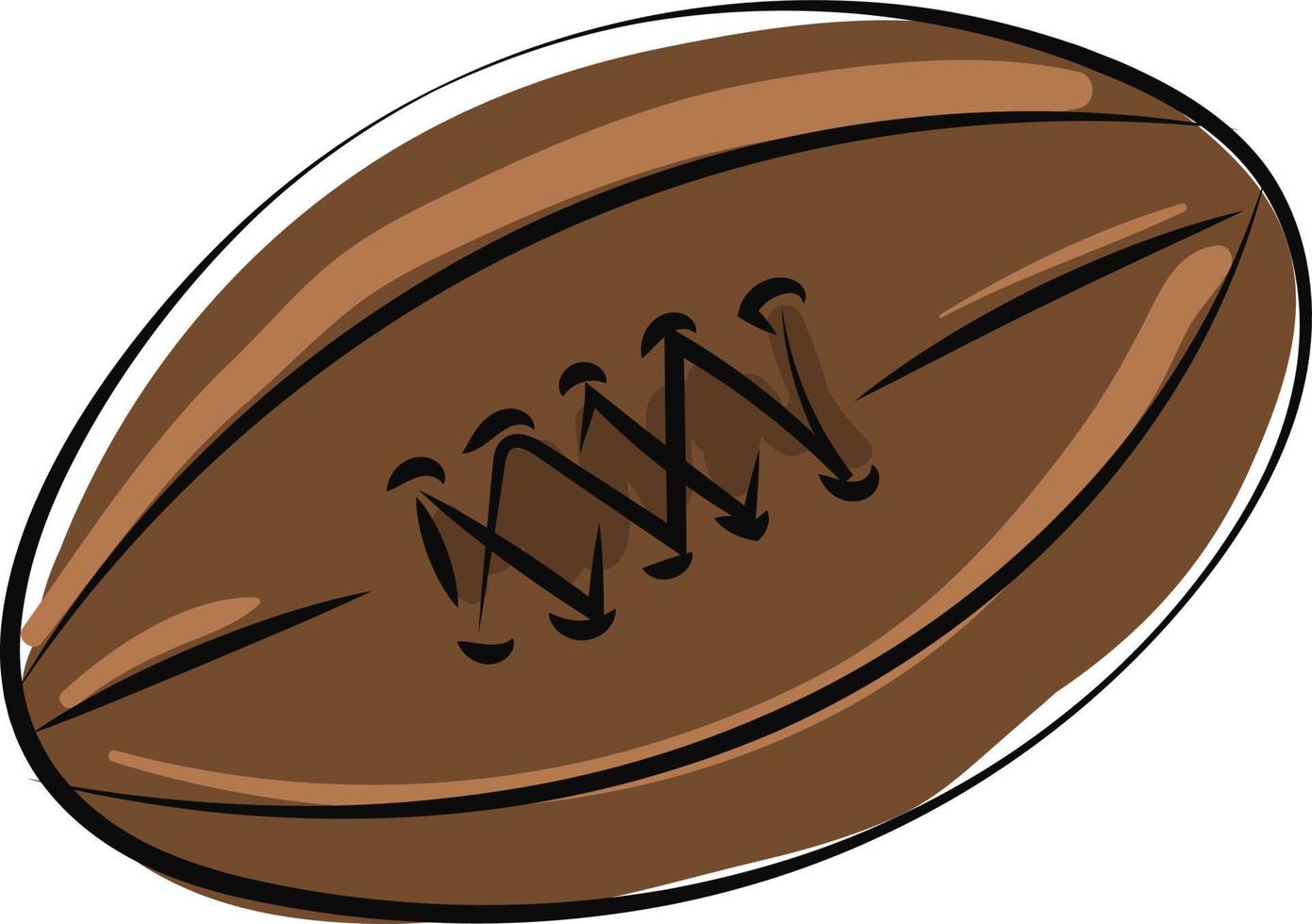 bola de rugby, ilustração, vetor em fundo branco.