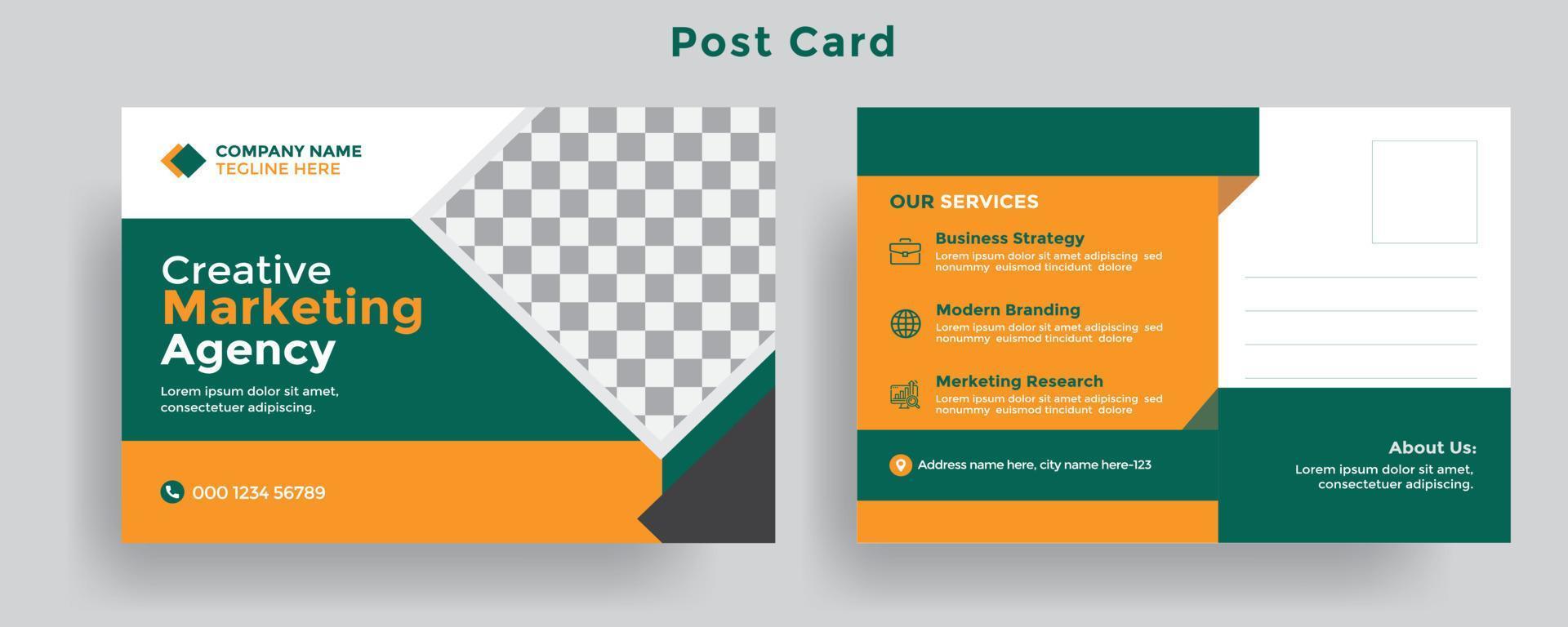 modelo de design de cartão postal moderno de negócios corporativos criativos eddm vetor