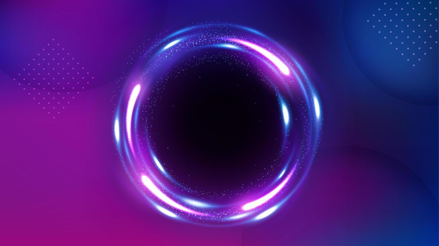fundo do buraco do círculo violeta, linha de luz violeta elegante. ilustração vetorial widescreen vetor