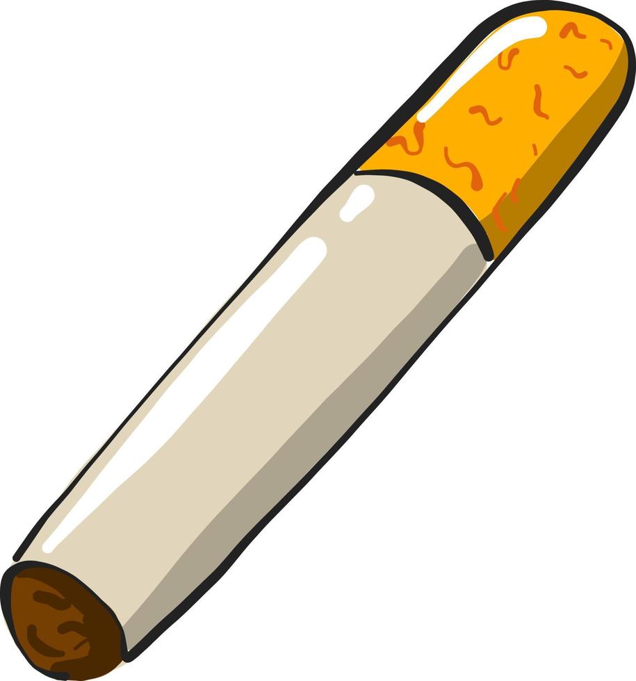 pequeno cigarro, ilustração, vetor em fundo branco.