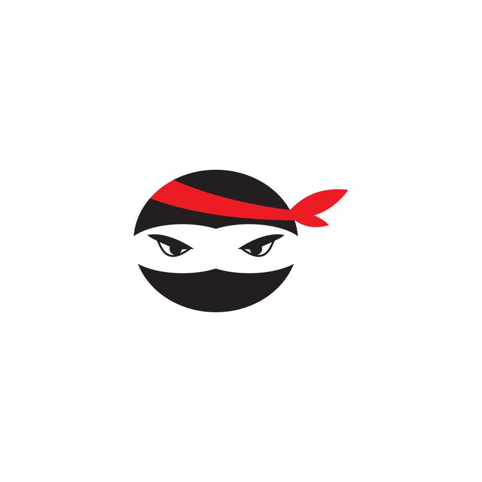 ícone de guerreiro ninja. ilustração de logotipo de cabeça ninja preta simples vetor