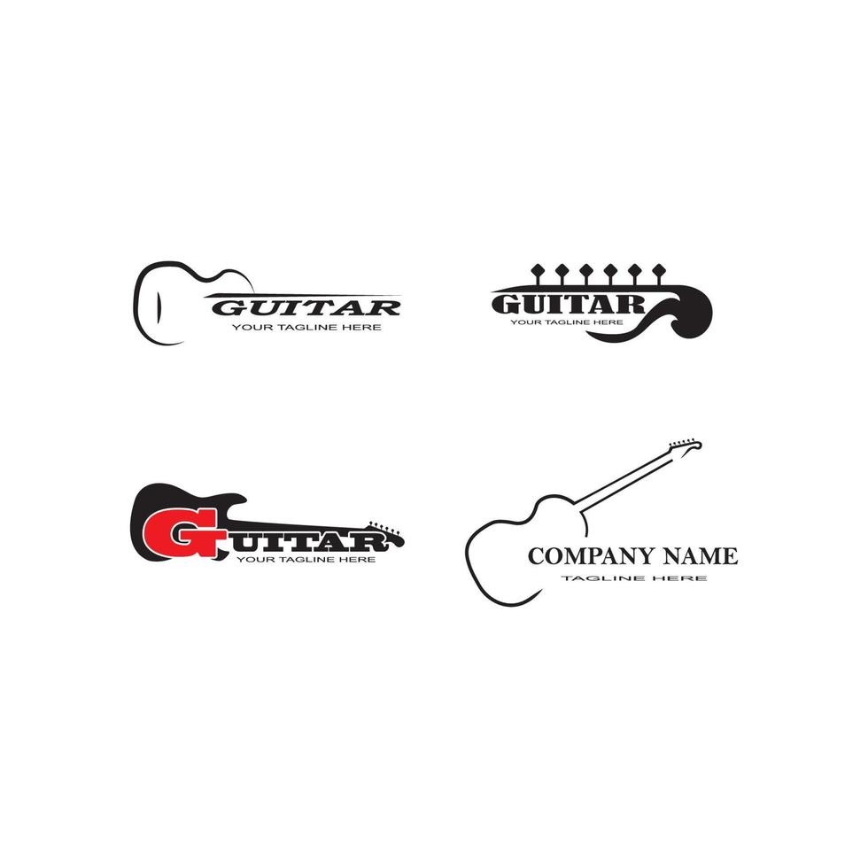 ilustração de ícone de vetor de modelo de logotipo de guitarra