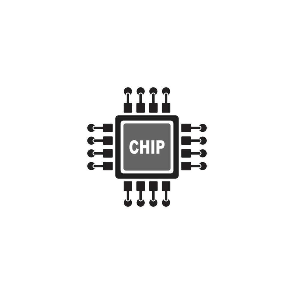 ilustração de ícone de vetor de processador de chip