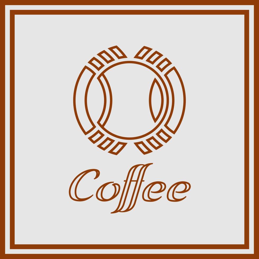 logotipo geométrico, arte de linha de logotipo de cafeteria, design simples e moderno vetor