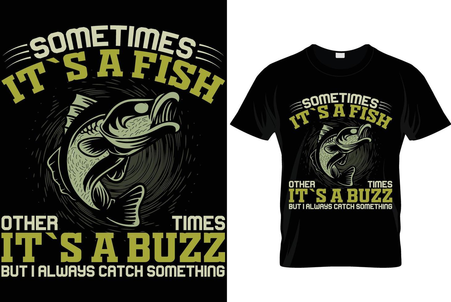 vetor de pesca e camiseta tipografia