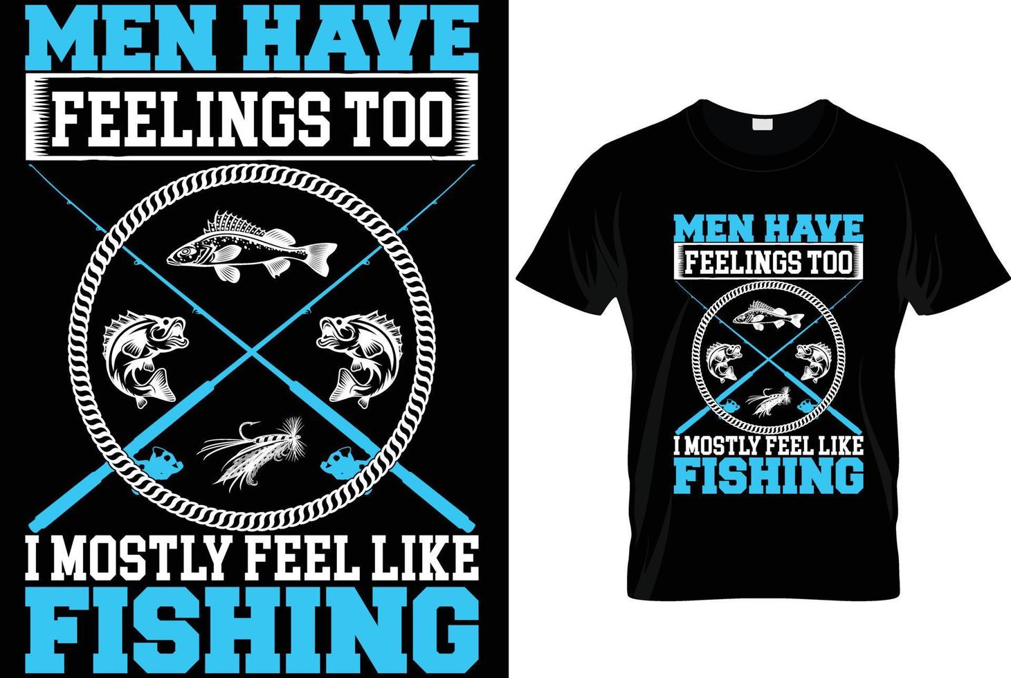 vetor de pesca e camiseta tipografia