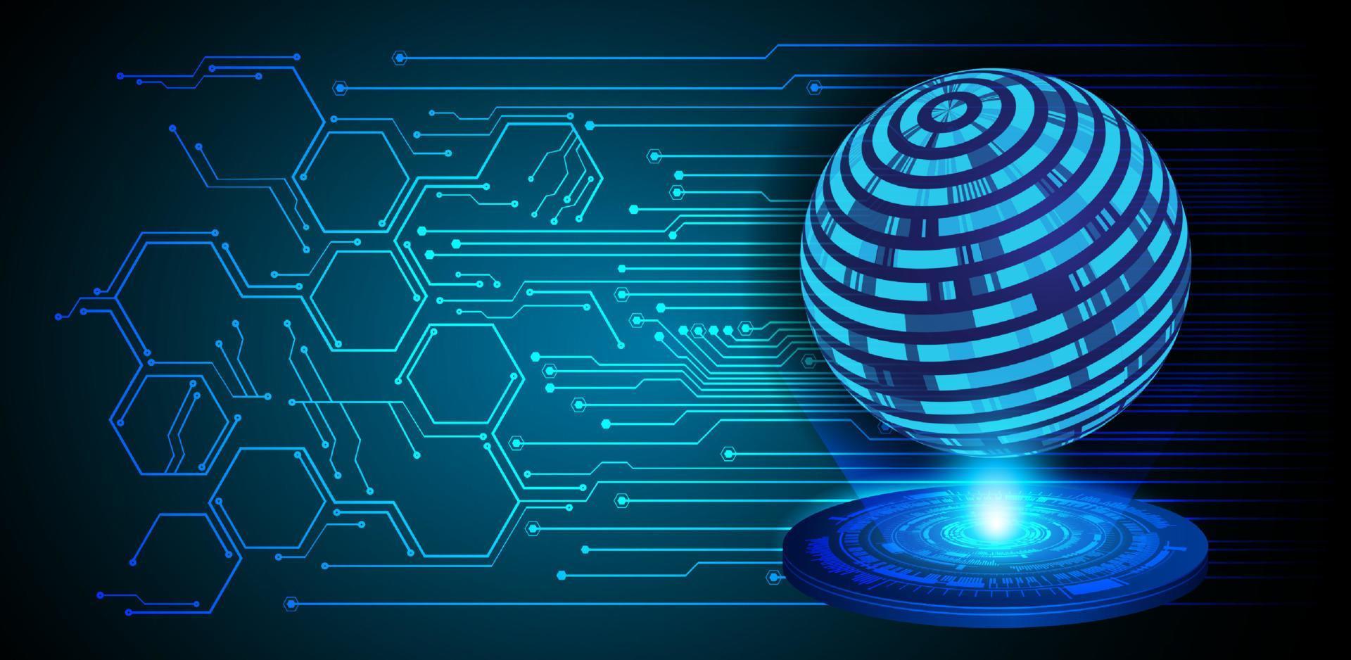 projetor holográfico globo moderno em fundo de tecnologia vetor