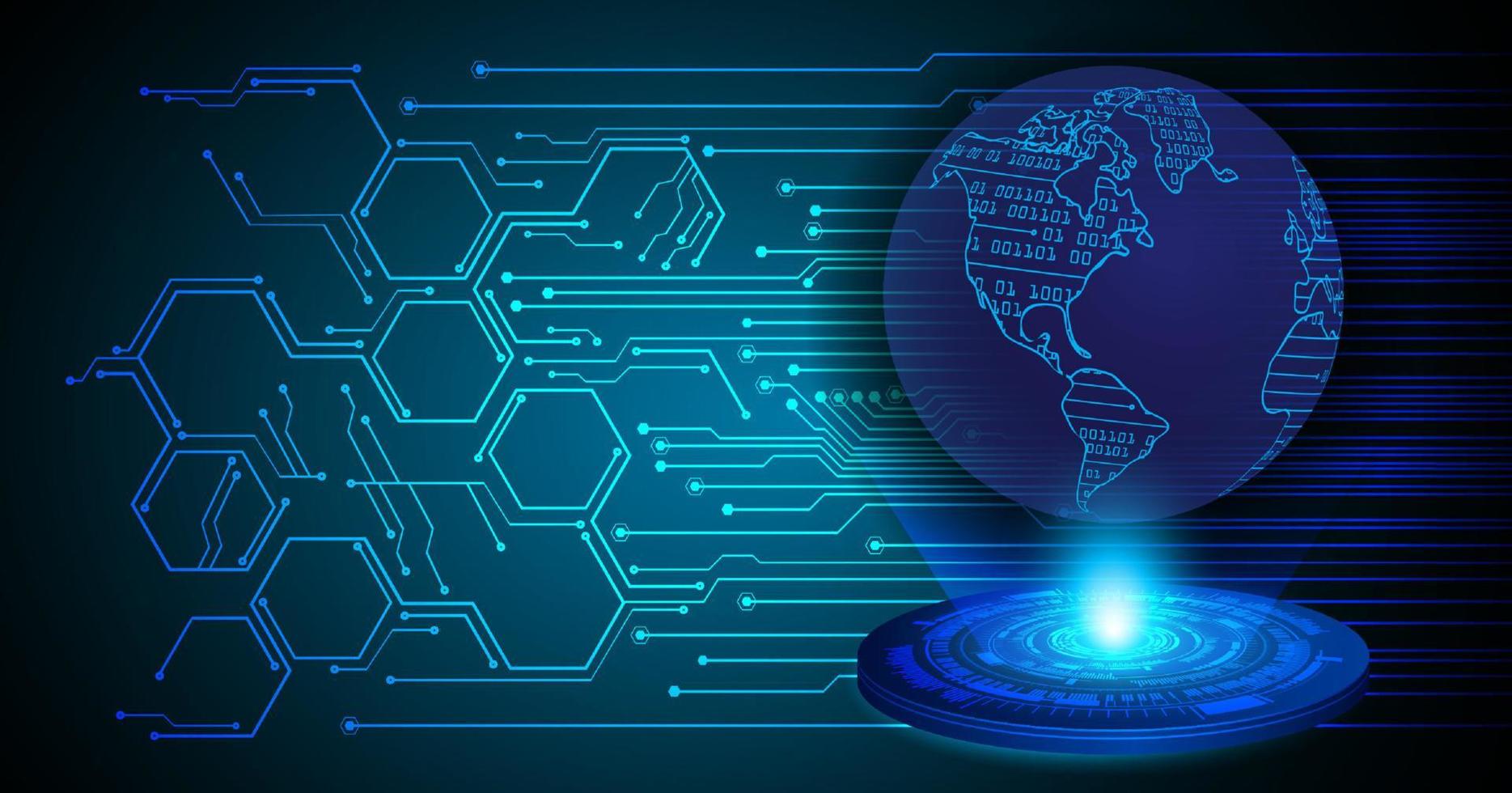 projetor holográfico globo moderno em fundo de tecnologia vetor