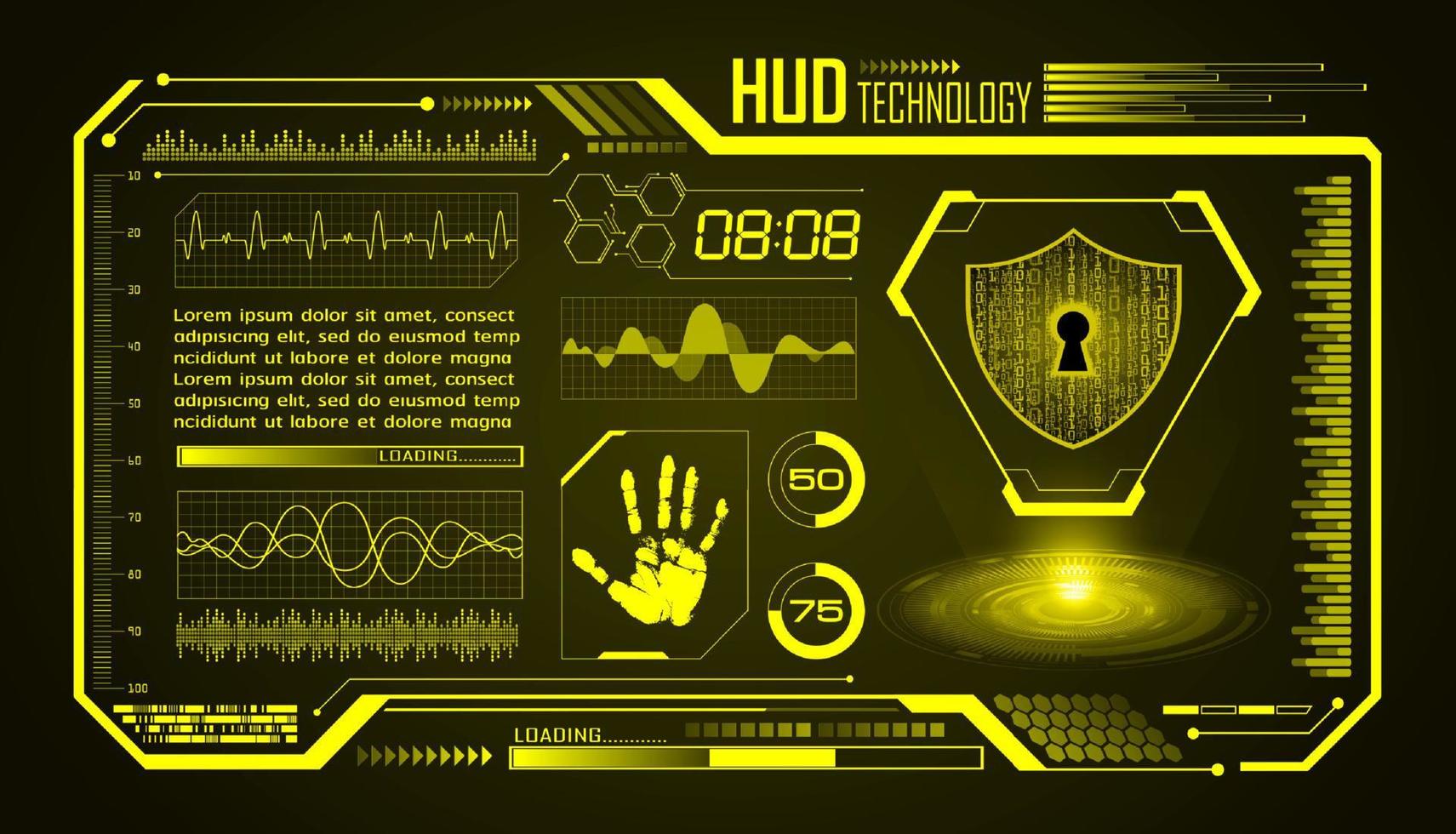 fundo de tela de tecnologia hud moderna vetor