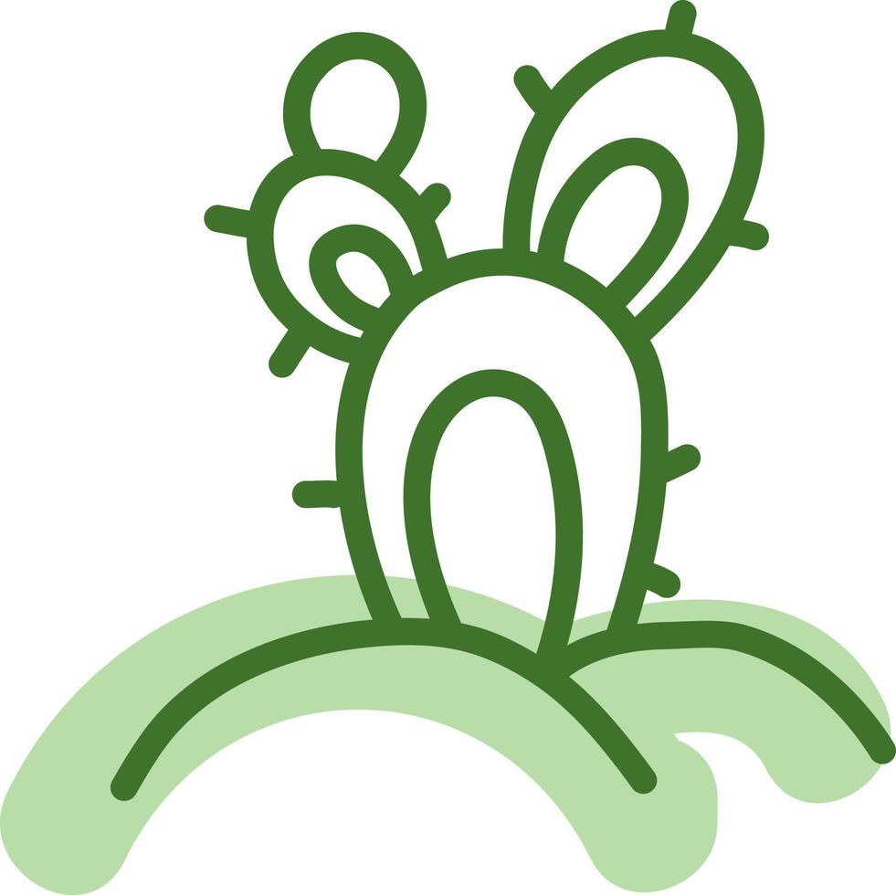 cacto de orelhas de coelho verde, ilustração, vetor em um fundo branco.