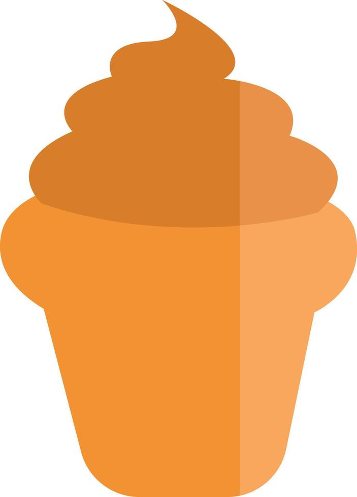 cupcake de laranja, ilustração, vetor, sobre um fundo branco. vetor