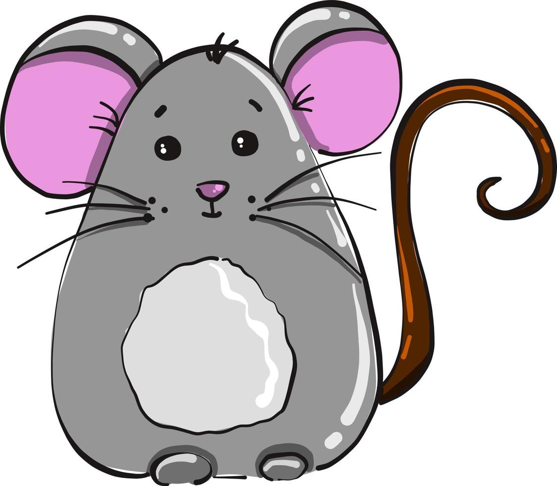 rato de bebê fofo, ilustração, vetor em fundo branco