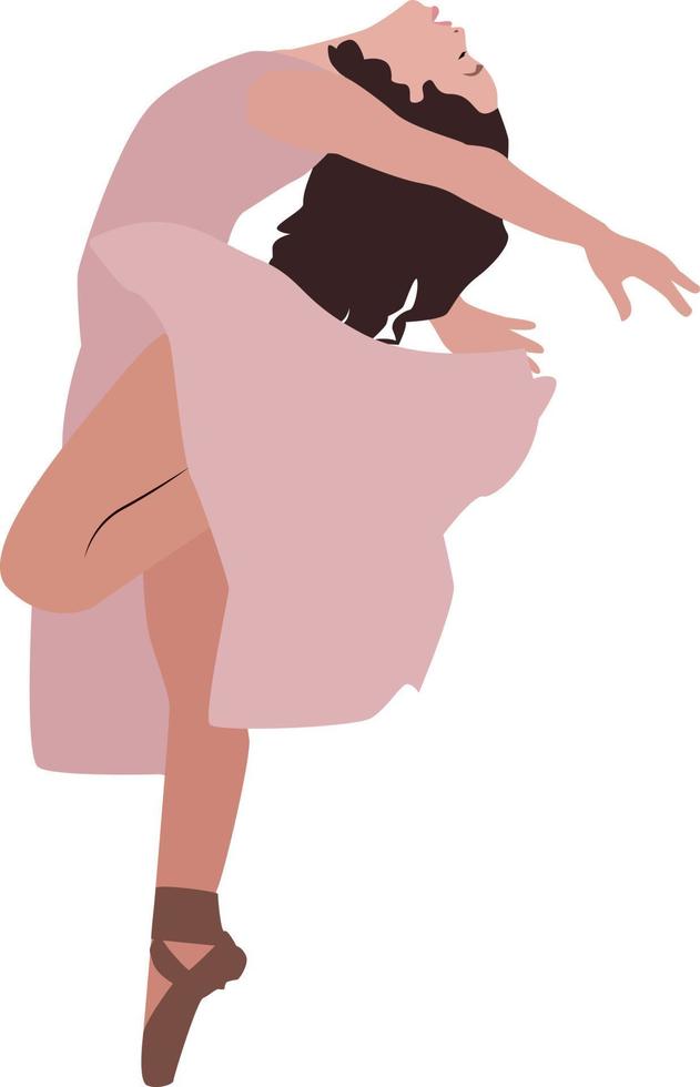 menina dançando balé, ilustração, vetor em fundo branco.