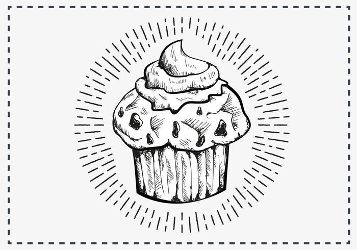 Free Hand fundo desenhado Muffin vetor