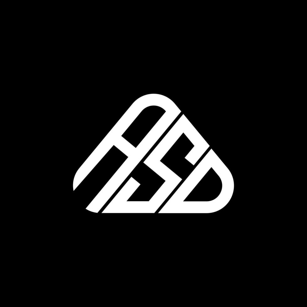 design criativo de logotipo de carta asd com gráfico vetorial, logotipo simples e moderno asd em forma de triângulo. vetor