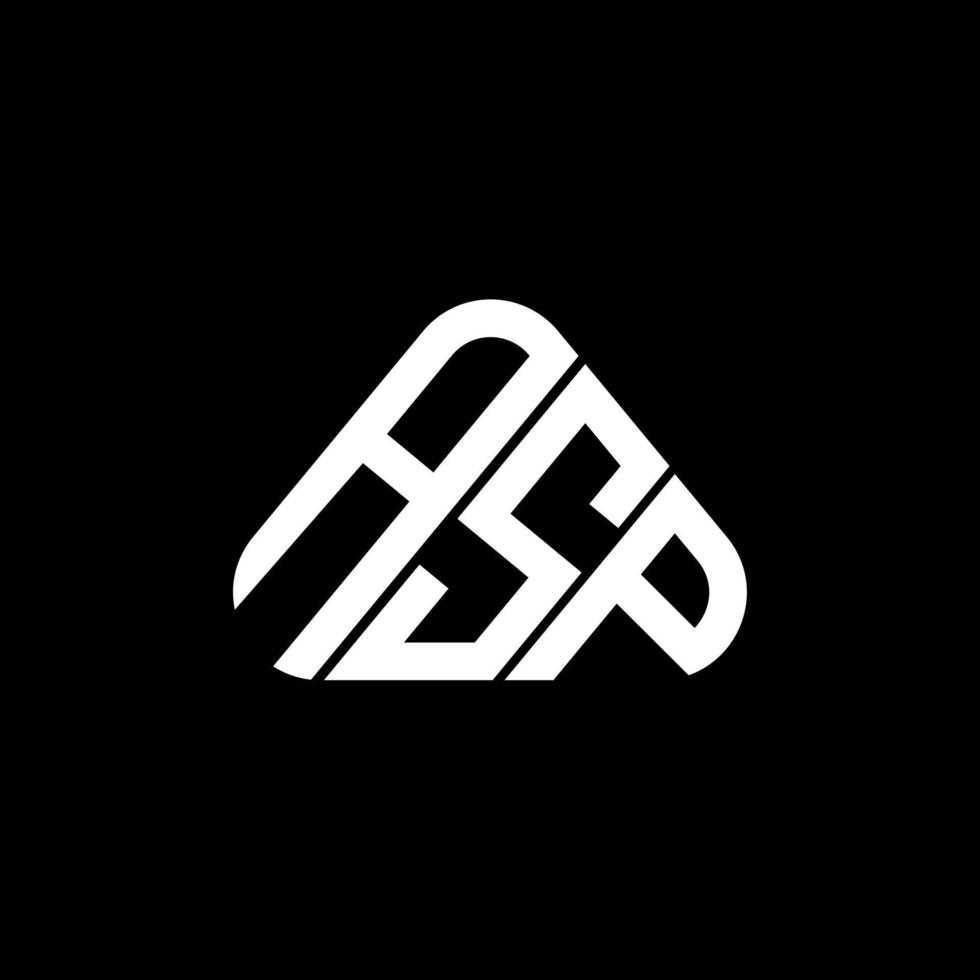 design criativo do logotipo da carta asp com gráfico vetorial, logotipo simples e moderno asp em forma de triângulo. vetor