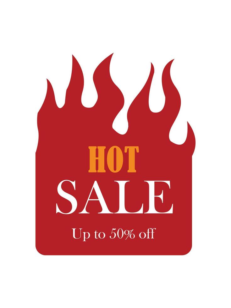 ícone de marca de oferta. fogo vermelho, ilustração de etiqueta de etiqueta de venda quente eps 10. vetor